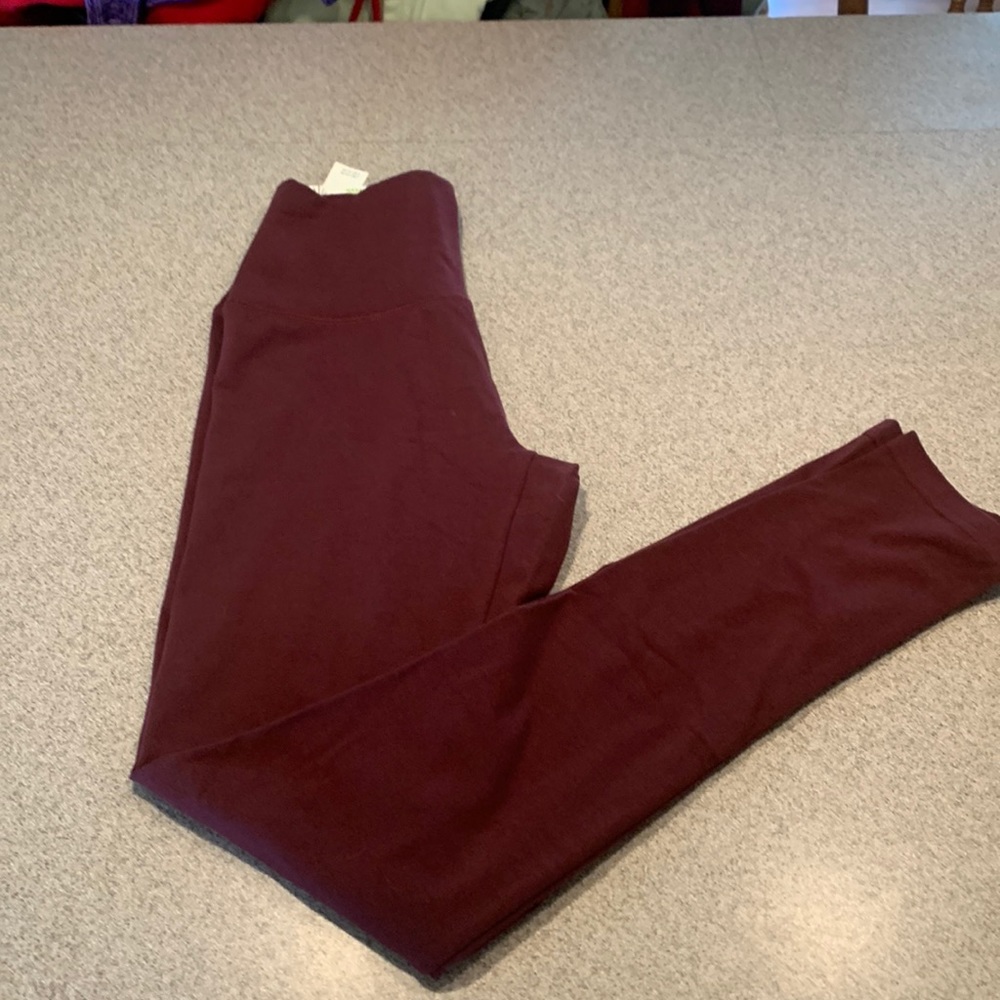 High rise leggings maroon
